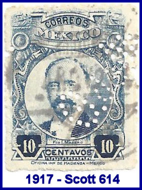 Michoacan 1917 perfin